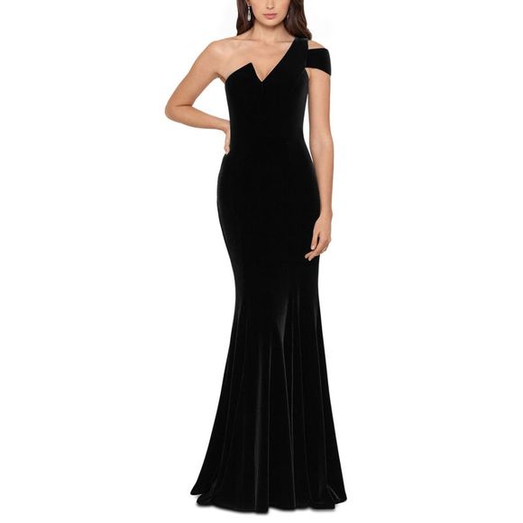Betsy & Adam Women's Printed Pleated Gown Black Size 12 main image 0